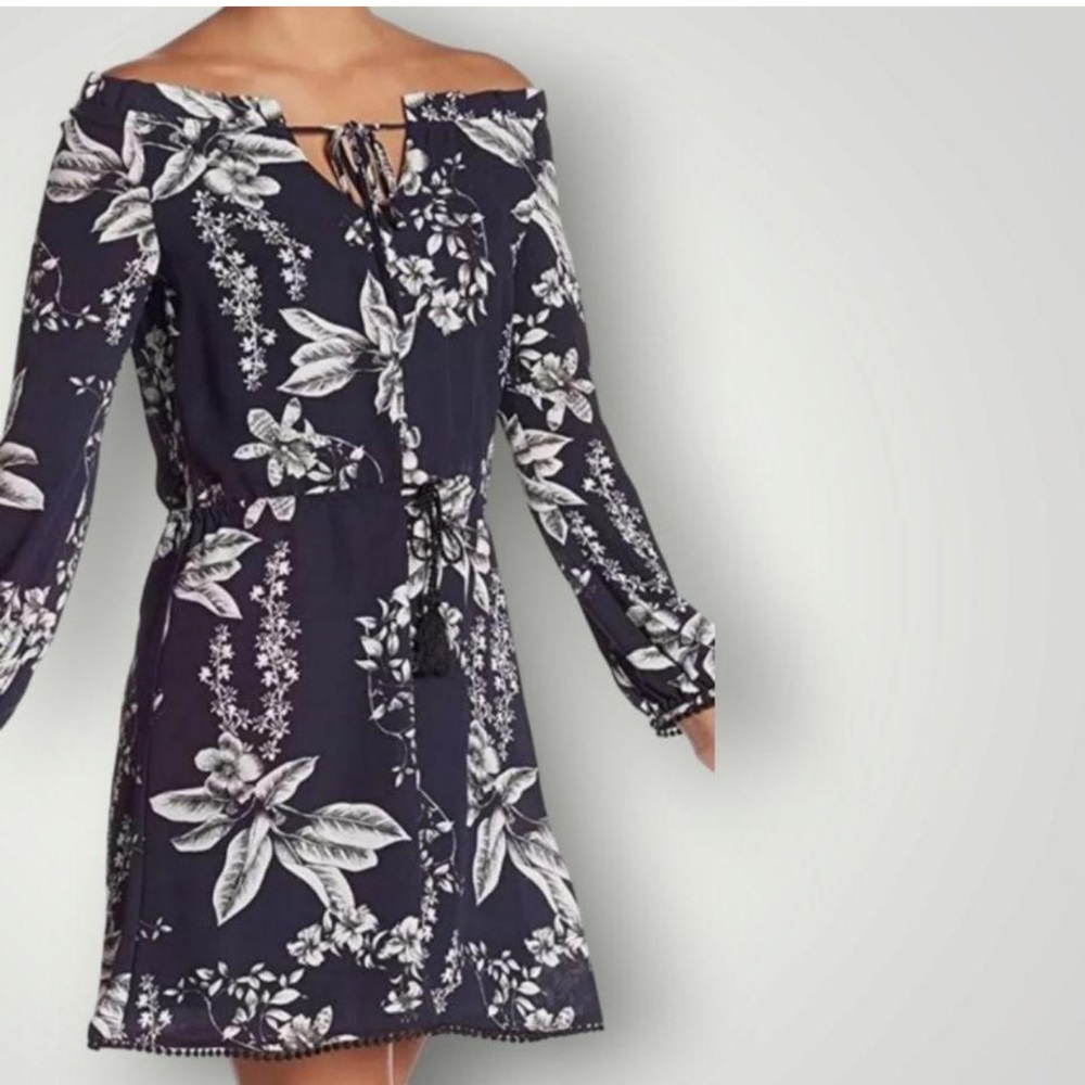 Sam Edelman size 4 navy & off white floral print dress